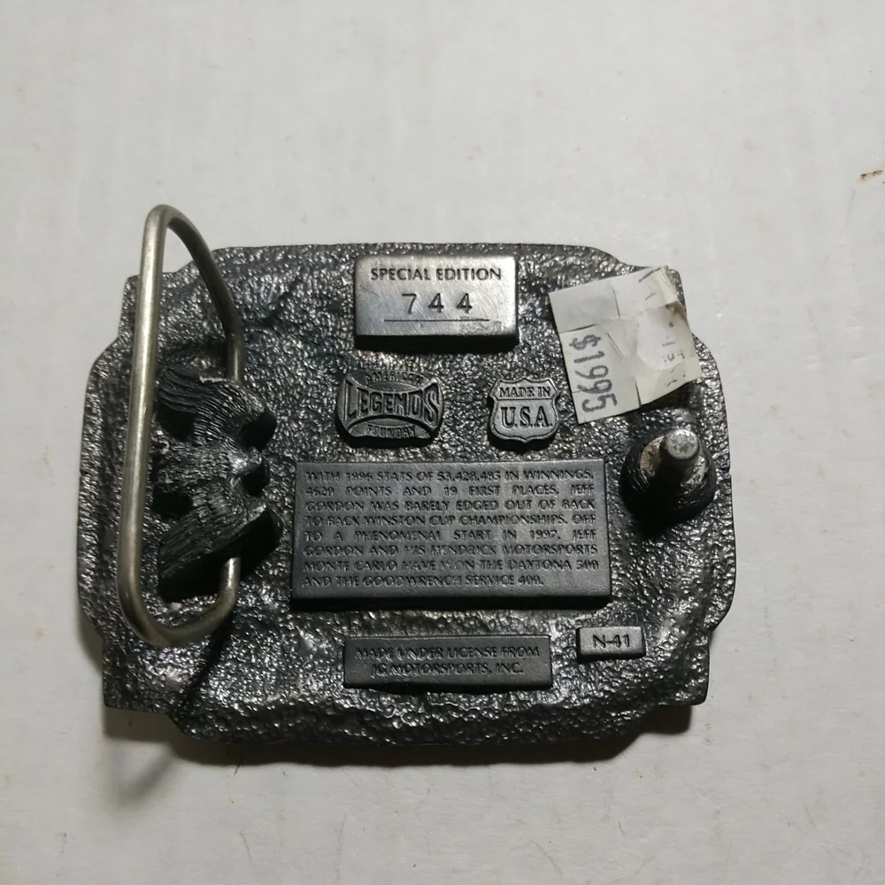 JEFF GORDON 🏁America's Legends #24 Solid Fine Pewter Belt BUCKLE